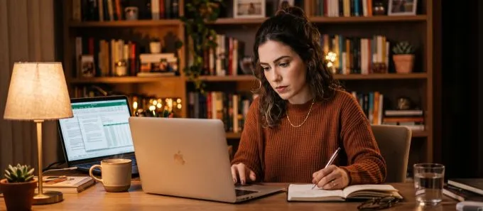 Mulher estudando curso de psicanálise