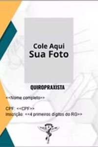 Carteira de identificação profissional de Quiropraxia — frente